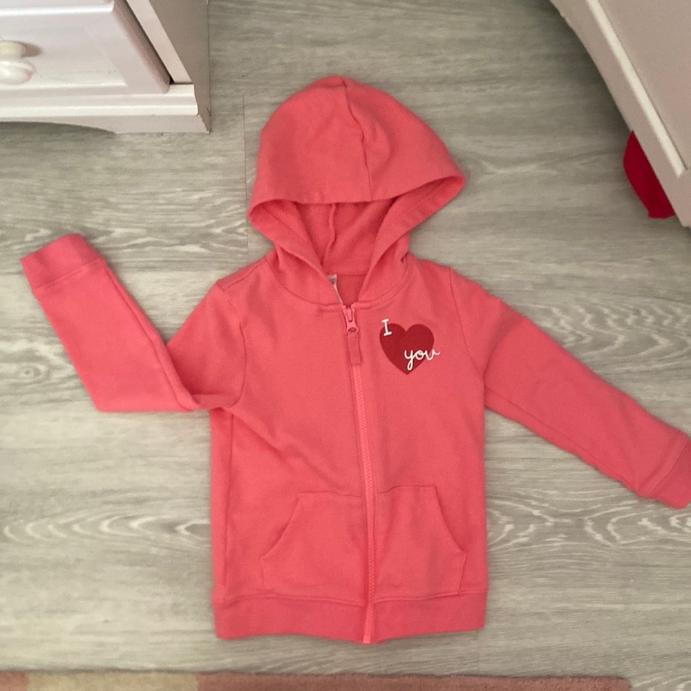 NWOT Carter’s girls “I love you” hoodie, size 4T